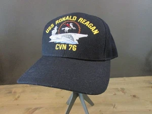 USS Ronald Reagan CVN 76 US NAVY Black Baseball Hat Cap By The Corps USA - Picture 1 of 7