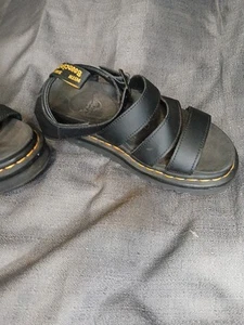 Dr Martens Blaire Women’s Sz 6 Black Leather Gladiator Ankle Strap Sandals. - Picture 1 of 12
