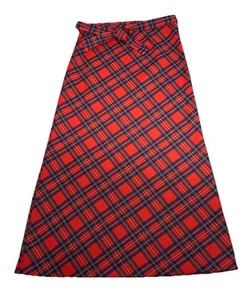 Maxi Falda Vintage Años 70 Tartán Cuadrada Línea A Roja Poliéster Talla 13/14 Barclay Cuadrada - Imagen 1 de 13