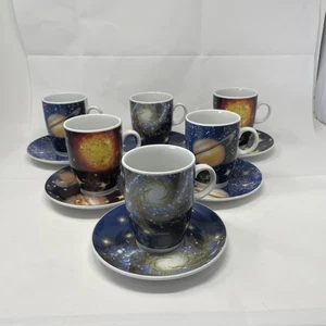 Galaxy Motiv Seltmann Weiden Bavaria Germany Tasse und Untertasse Teetasse Set 5092 6tlg - Bild 1 von 8