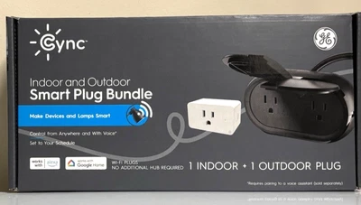 GE Cync Indoor and Outdoor Smart Plug Bundle, 2 Pack ONE INDOOR, ONE OUTDOOR - Image 1 of 4