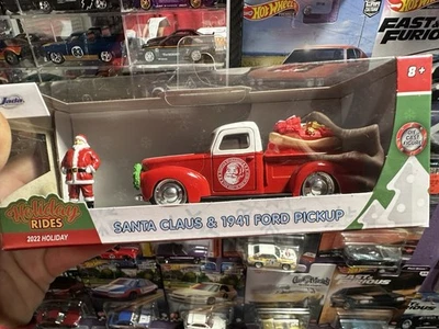 Jada Toys 2022 Holiday Rides with Santa Figure and 1941 Ford Pickup 1/32nd Scale - Image 1 of 4