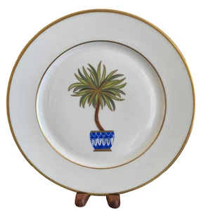 Limoges William Yeoward Blue Pot Palm Collection handbemalt Porzellan Ladegerät - Bild 1 von 7
