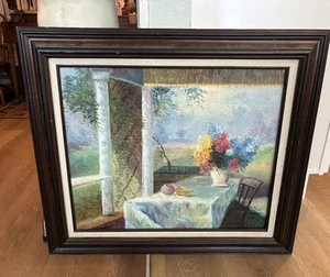 P Arnoux Original Framed Oil Painting Impressionist French Vintage 27 X 32 - Picture 1 of 13