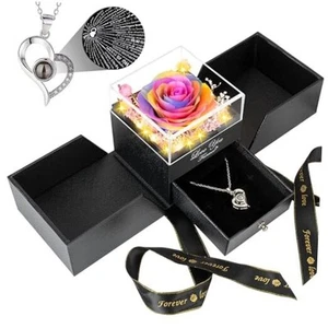 Preserved Color Real Rose Eternal Flowers Rose Gifts for Mom Grandma Wife - Picture 1 of 7