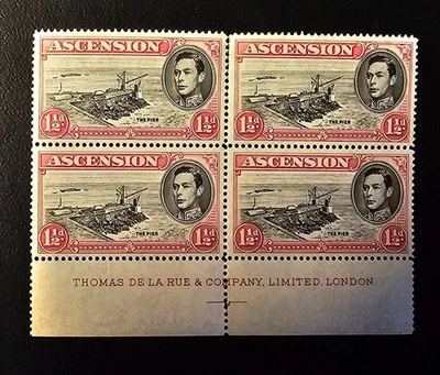 Марки острова Вознесения 1938 KGVI Sc 42c. SG 40f Thomas De La Rue & Co Ltd как новая без наклеек и следов - Изображение 1 из 4