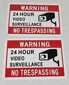 Video Surveillance Sign, CCTV Camera Warning Sign, NO TRESPASSING - Picture 1 of 2