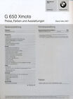 Bmw G 650 Xmoto Preisliste 2007 3/07 D Price List Prijslijst Prisliste Cennik