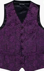 Mens Size Large Silk Victorian Vest Paisley in Purple - Picture 1 of 10