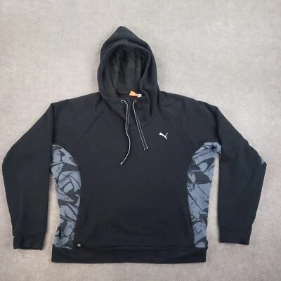 Puma Hoodie Womens XL Black Gray Pullover Hooded Long Sleeve Pockets Outdoors Z - Image 1 of 4