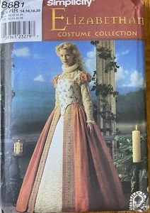Simplicity 8881 Elizabethan Queen Kleid KLEID Kostüm Schnittmuster 14-20 UNGESCHNITTEN - Bild 1 von 2