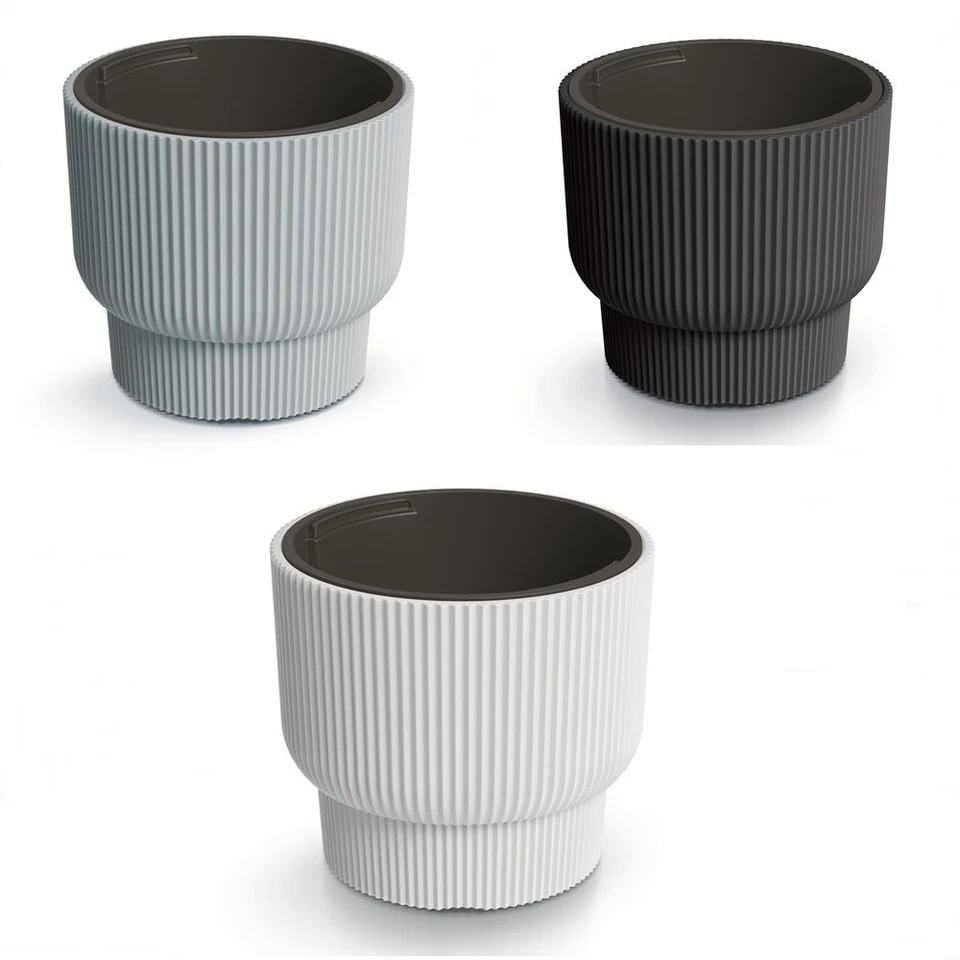 Blumentopf Blumenkübel Pflanzentopf Rillen Rippen-Design Übertopf Pflanzkübel - Bild 1 von 1