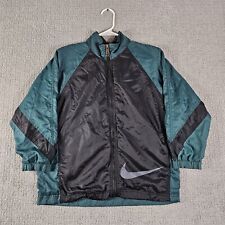 VTG 90s Nike White Tag Windbreaker Jacket Youth Size M 14-16 Green Center Swoosh