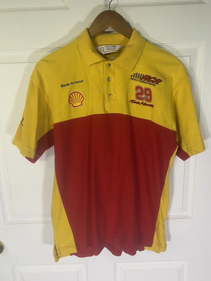 Kevin Harvick Pennzoil Shell Fuel  Red Yellow Logo Sz Medium  Polo Racing Shirt - Image 1 of 4