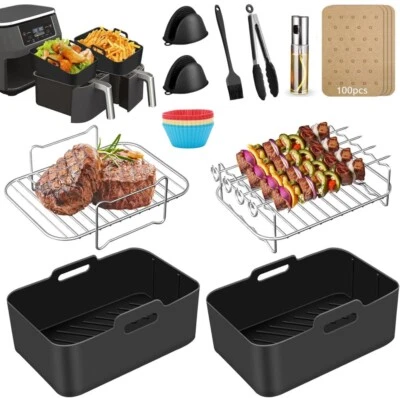 MARKENLOS 22tlg Heißluftfritteuse Airfryer Zubehör für Ninja Foodi AF400EU AF300EU AF500EU