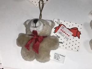 New w/ Tags 3 inch Christmas Bear Ornament Gift Dollhouse Craft NOS - Picture 1 of 4