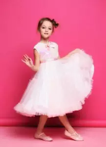 NWT-NEW Super Plush White/Blush Pink Sequin/Tulle Pageant/Party Dress Sz 128-8Y - Picture 1 of 12