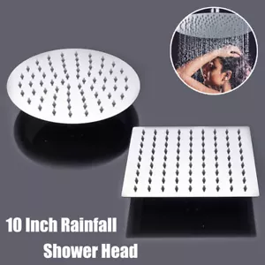 Rociador de lluvia de acero inoxidable cromado cabezal de ducha de lluvia redondo/cuadrado de 10" - Imagen 1 de 11