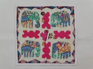 Applique Elephant Patchwork Indian Made Cushion Cover 16 Inch Square White - Picture 1 of 3