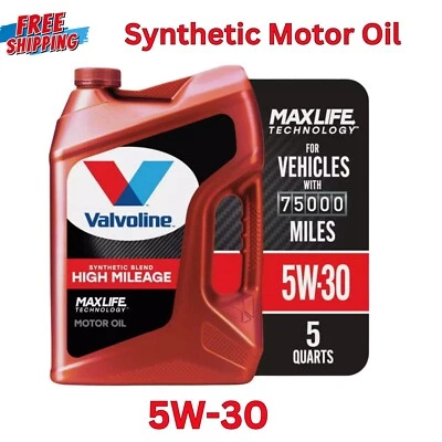 Valvoline High Mileage with MaxLife Technology SAE 5W-30 Synthetic Motor Oil 5QT Foto 1 de 4