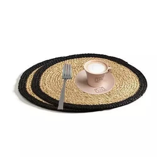 Jute Natural Place mat Round Coffee Table Mat Dining Table Mat Rustic Rug - Image 1 of 4