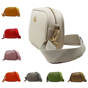 Bandolera simple de cuero real para damas con decoración de abeja bolso de hombro 6386 - Imagen 1 de 15