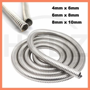 Stainless Steel Flexible Conduit Tube Cable Tidy Trunking Organiser 4mm 6mm 8mm - Picture 1 of 8