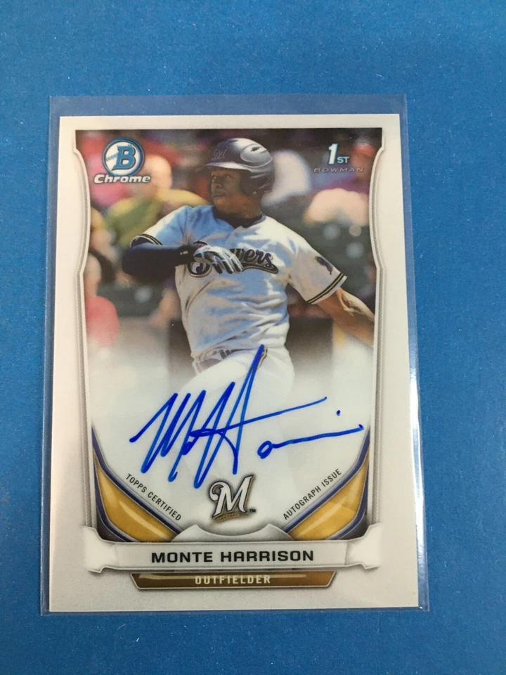 F145,624  2014 Bowman Chrome Draft Draft Pick Autographs #BCAMH Monte Harrison - Image 1 of 1