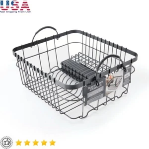 Metal Dish Rack W/ Caddy Spacious Kitchen Organizer Plates Utensils Cookware New - Picture 1 of 14