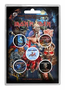 IRON MAIDEN - OFFICIAL BADGE SET BUTTON - SET Later Albums - Picture 1 of 1