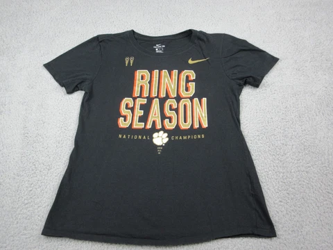 Clemson Tigers Shirt Boys Small Black Gold Logo Ring Season 2018 Football Kids Cover