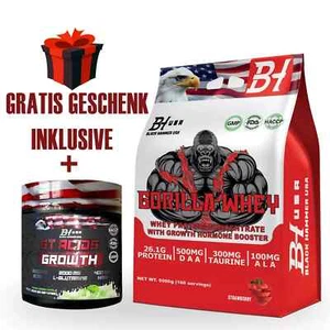 🔥 "Whey Protein GORILLA 5KG  Erdbeere 🍓+amino Geschenk –Black Hammer USA 💪🔥 - Bild 1 von 9