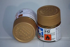 Tamiya Peinture Pot 10ml X12 Or Métallisé Maquette Char Voiture Avion Ref 81512 - Photo 1/12