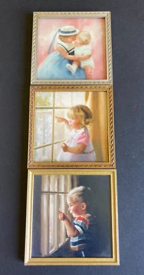 Donald Zolan Pemberton & Oakes Litografía Enmarcada Miniatura Arte Niños Set 3 Foto 1 de 4