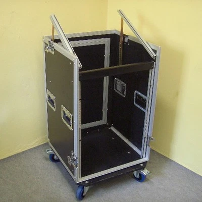 14/10 HE DJ L- Rack Case ROADINGER Winkelrack Kombicase All-In-One-Rack Rollen - Bild 1 von 4