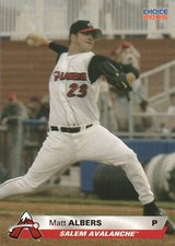 2005 Choice Salem Avalanche # 02  Matt Albers Salem Avalanche