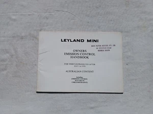 Leyland Mini Australian Owners Emission Control Handbook - Bild 1 von 8