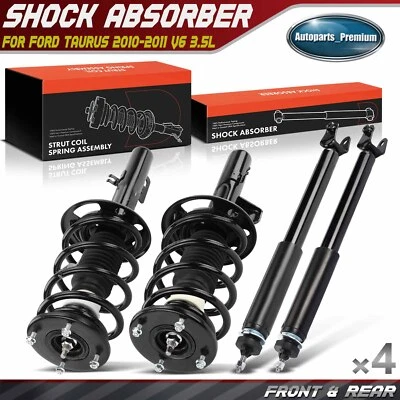 4x Conjunto completo de puntal y resorte helicoidal delantero y trasero para Ford Taurus 2010-2011 Foto 1 de 4