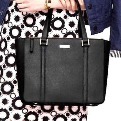 Bolso Cartera Kate Spade New York Newbury Lane Cadene Cuero Negro 12"X9.5"X4.5" Foto 1 de 4