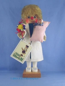 Vintage German Nutcracker Ulbricht Female Baby Doctor Nurse 15" Signed  NIB NOS - Picture 1 of 9