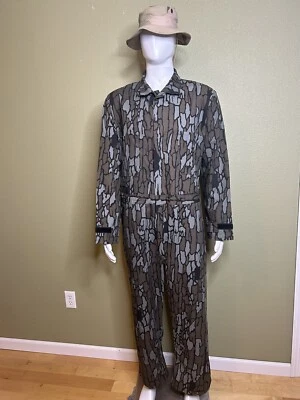 MINTY Vintage Cabelas Trebark Camo Coveralls Mens XL TALL Hunting Made in USA - Image 1 of 4