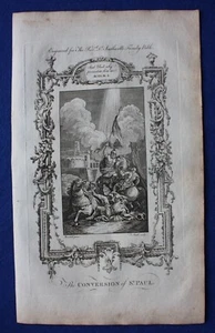 Original antique print THE CONVERSION OF ST PAUL, Dr. Southwell's Bible, 1774 - Picture 1 of 3