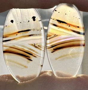 Paar Montana Moosachat Iris polierte Stücke - Bild 1 von 9