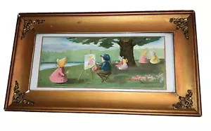 Adorabile quadro antico da parete stampa incorniciata cofano bambini taber e prang bello - Foto 1 di 11