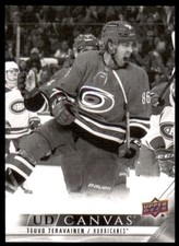 2022-23 Series 1 Canvas Black & White #C18 Teuvo Teravainen - Hurricanes