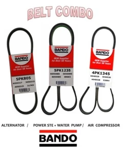 99-04 Xterra Frontier Bando OEM Drive Belt KIT-ALT-AC-PS 4PK1345-5PK805-5PK1235 - Picture 1 of 6