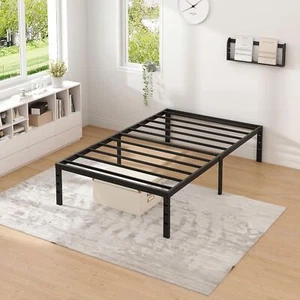Metal Platform Bed Frame Storage Space Under Bed Heavy Duty Bedroom Twin Size - Picture 1 of 9