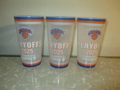 (3) NY Knicks 2025 Playoff Commemorative Souvenir Soda Beer Cups!  CLEAN 20 oz - Image 1 of 4