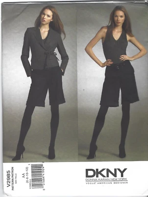 Vogue Sewing Pattern 2985, Donna Karan Dress Jacket, Shorts, Size 6-12, Uncut FF - Image 1 of 4