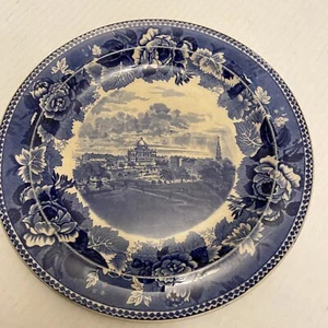 Wedgewood Blue And White Boston Common And State House 1836 Plate England - Picture 1 of 2